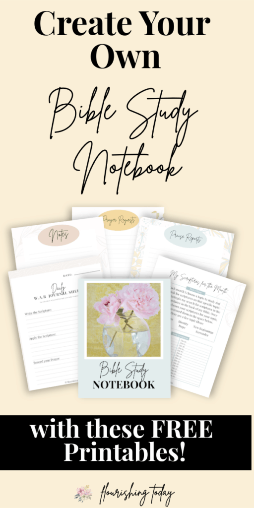 Are you ready to get organized in your quiet time? Grab these free printables today and learn how to create your own Bible Study Notebook! #biblestudy #bible #journaling