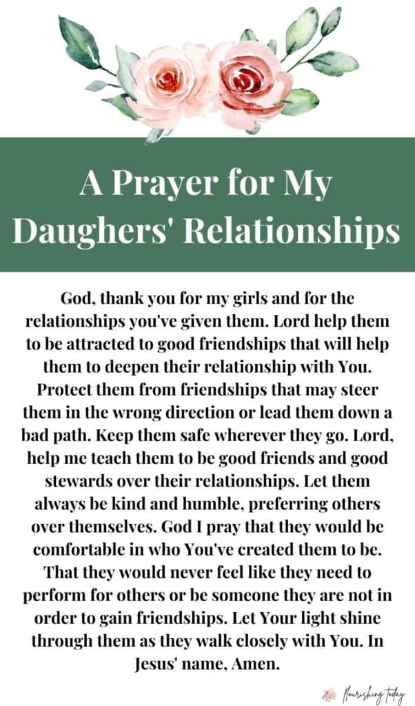 prayer for your daughter's relationships