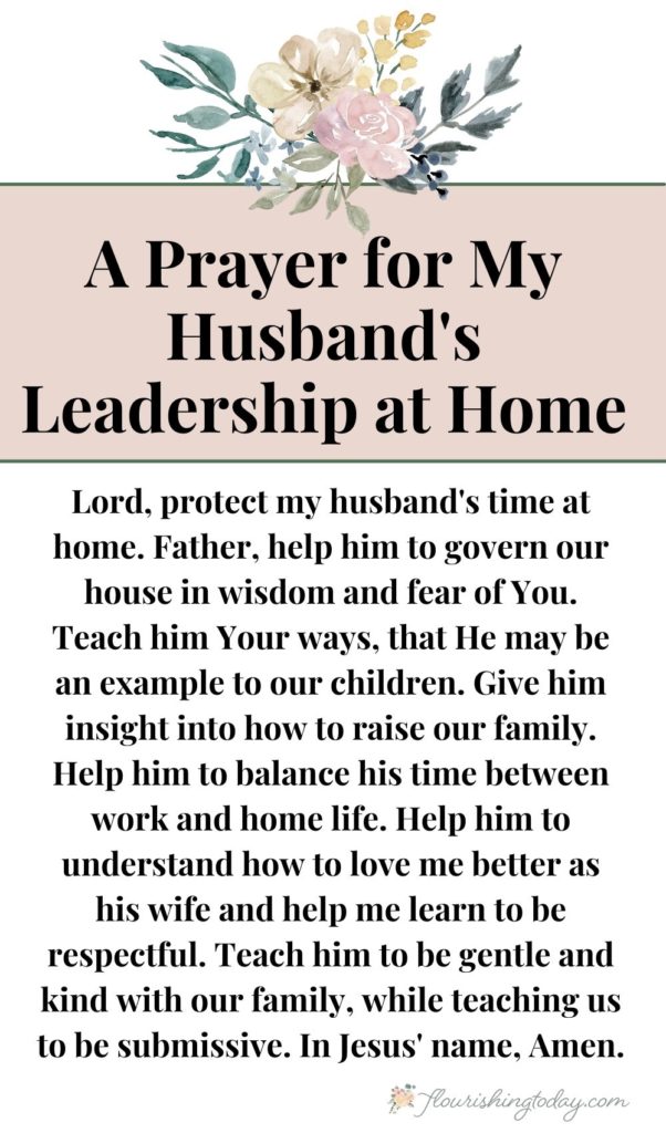 prayer for your husband's leadership at home