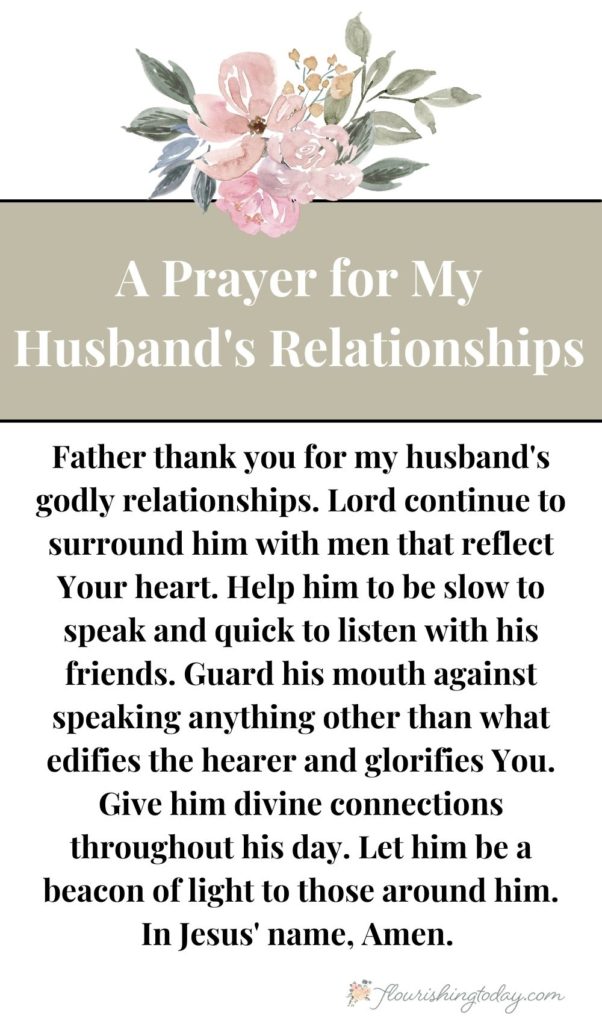flower prayer for your husband's relationships